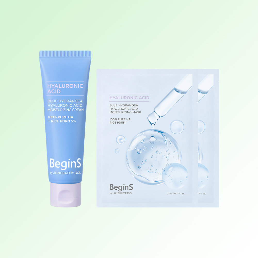 비긴스 바이 정샘물 블루 수국 히알루론산 수분 크림 50ml - 상품 이미지