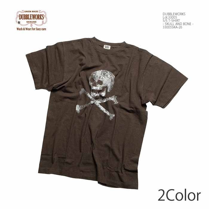 더블웍스 반팔 티셔츠 스컬 앤 본 33005SKA-26 - 상세 이미지 2