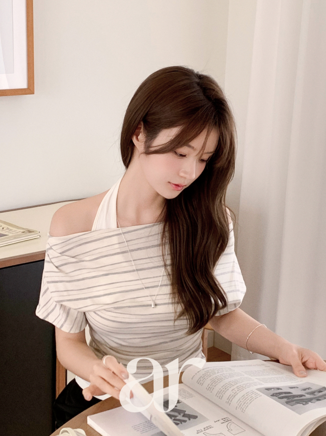 홀터넥 나시 레이어드 셔링 오프숄더 티셔츠 ts5086 - 상세 이미지 2