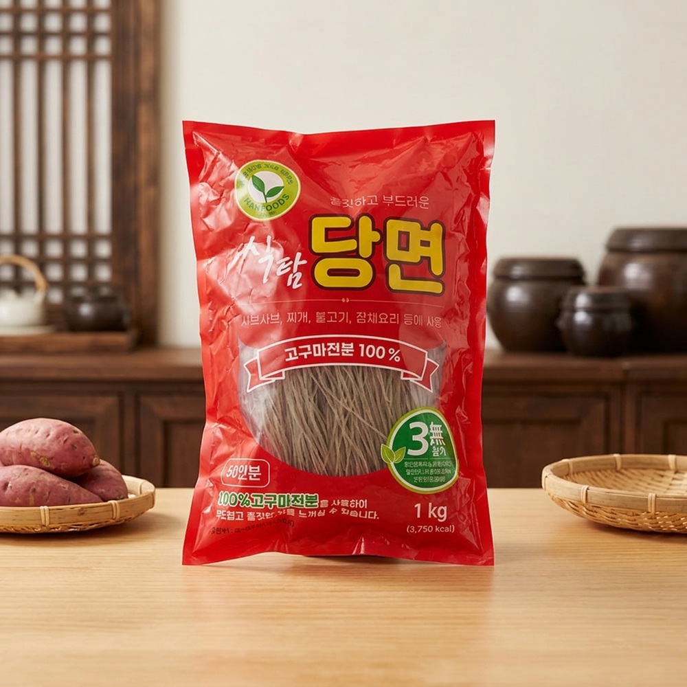 100% 고구마전분 쫄깃하고 탱탱한 식탐 당면 1kg, 2개 - 상품 이미지