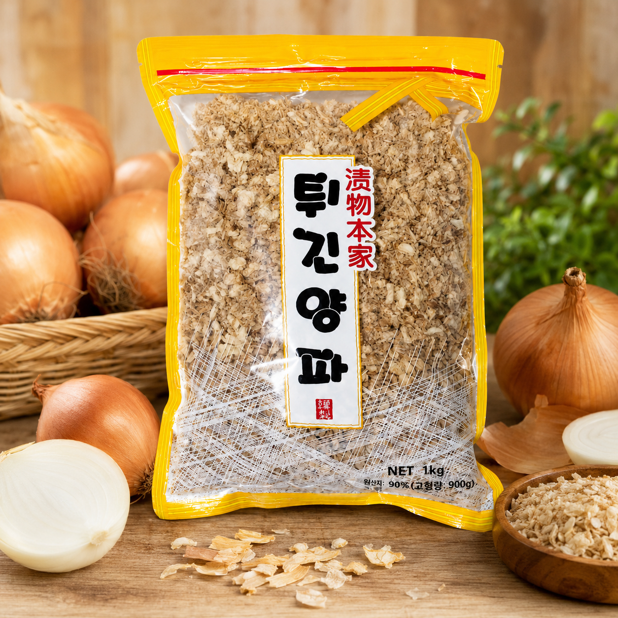 튀긴 양파 후레이크 1kg 크리스피 프라이드 어니언 샬롯 플레이크 토핑 - 상품 이미지