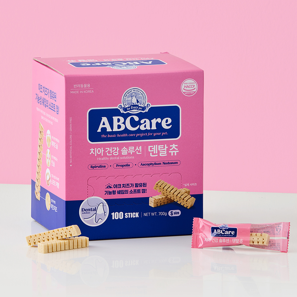 1+1 강아지 덴탈껌 양치껌 개껌 치석제거 입냄새 ABCare 덴탈츄 100P - 상세 이미지 3