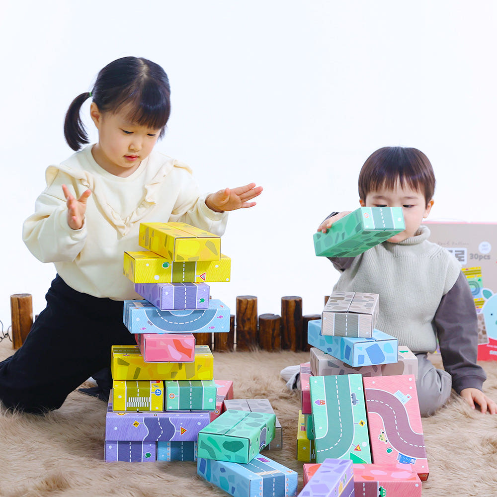 [캐스비] 종이벽돌블럭 도로 30pcs 종이벽돌 양면 소프트블럭 KesB - 상세 이미지 2