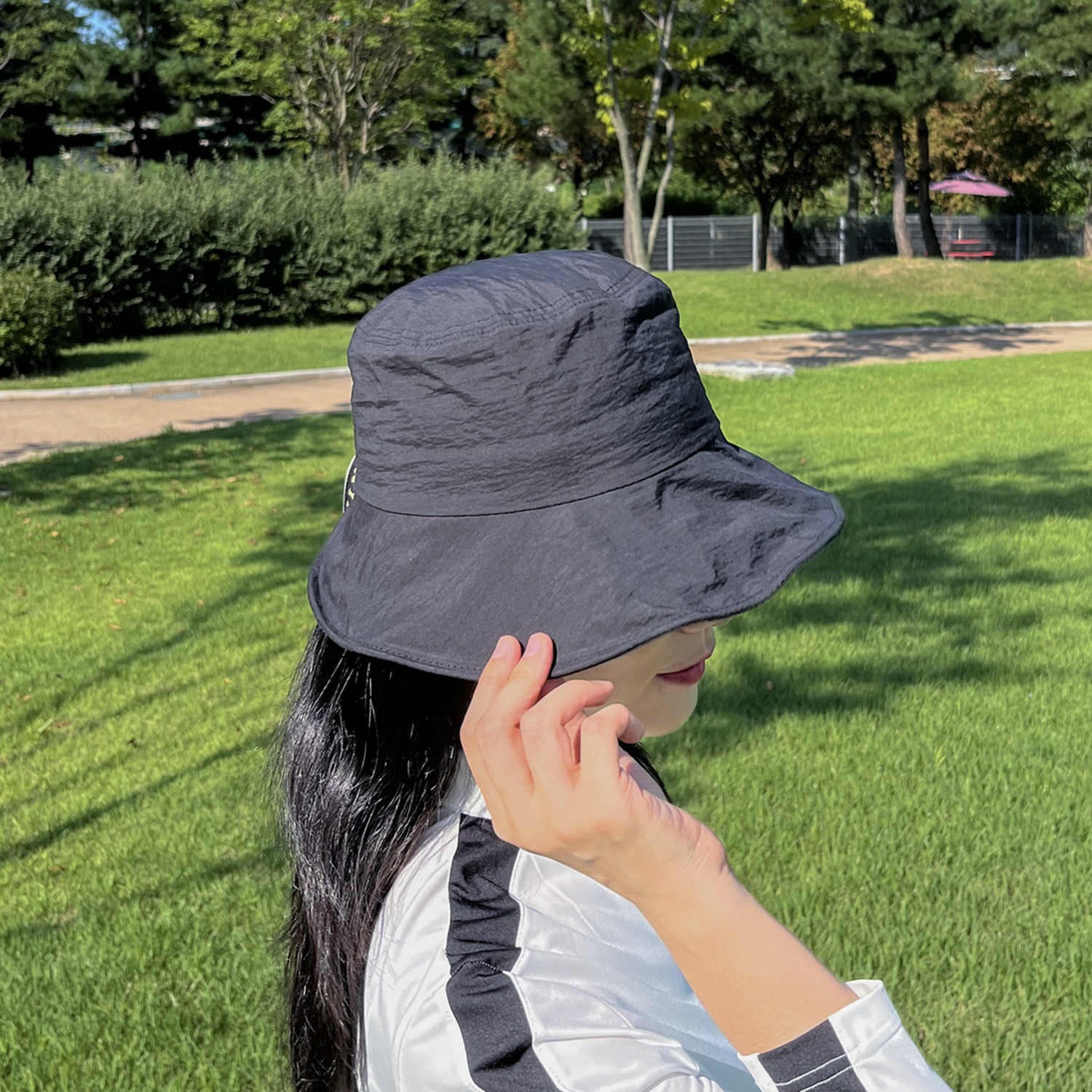여성 골프모자 골프 벙거지모자 버킷햇 골프햇 방수 나일론 뒷리본 - 상세 이미지 4