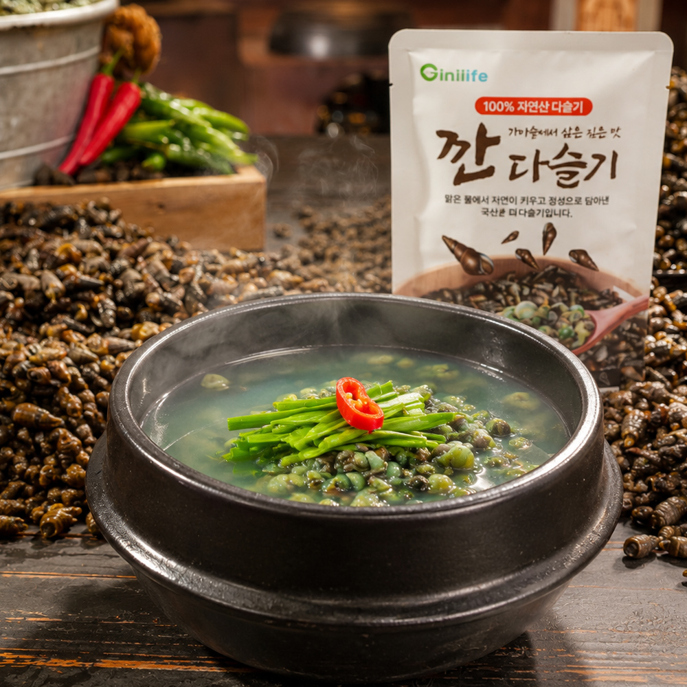 지니라이프 국내산 100% 깐다슬기 가마솥에서 삶은 깊은맛 자연산 다슬기 200g, 5개 - 상세 이미지 3