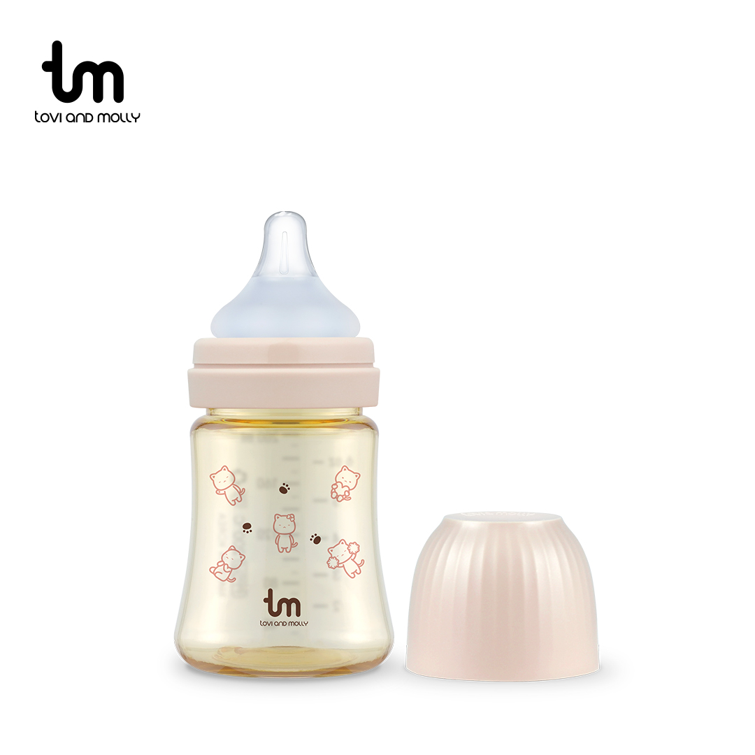 토비앤몰리 PPSU 신생아 아기 젖병 젖꼭지 1단계 포함 출산준비 배앓이 180ml, 핑크, 1개 - 상세 이미지 2