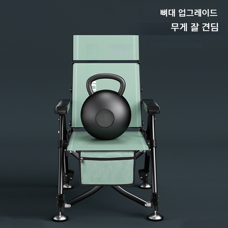 홍리 낚시 의자 접이식 다기능 야외 캠핑 의자 진녹색 패키지 1 기본 - 상세 이미지 4