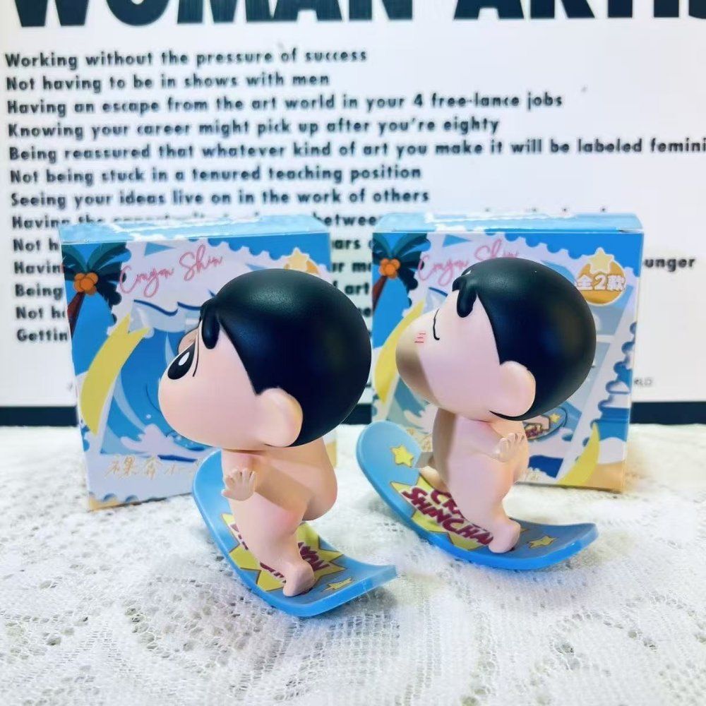 짱구 서핑보드 피규어 흔들인형 자동차 장식 데스크테리어 10cm - 상세 이미지 4