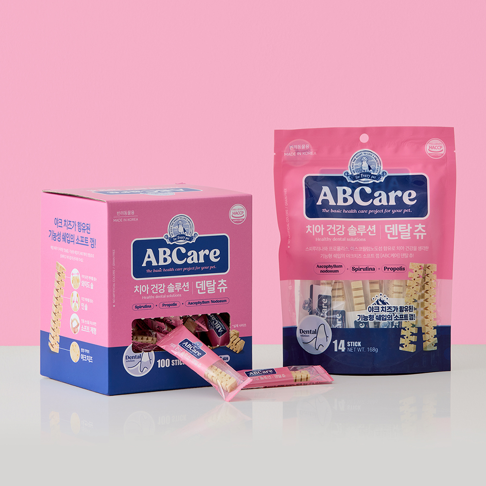 강아지 덴탈껌 양치껌 개껌 치석제거 입냄새 ABCare 덴탈츄 100P+14P - 상세 이미지 3