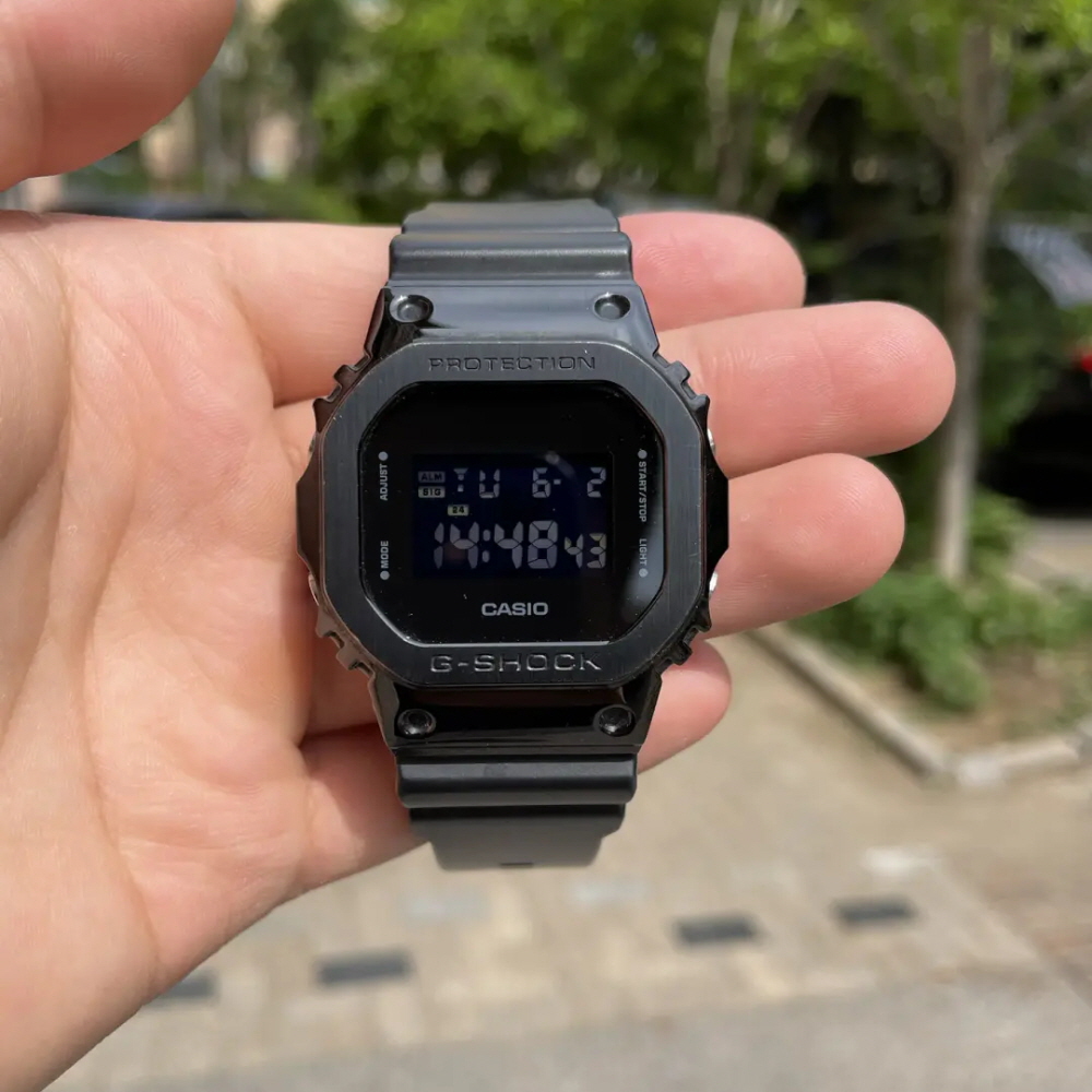 지샥카시오 지샥 스퀘어 메탈 올블랙 GM-5600B-1 남성손목 전자 메탈시계 이미지 8