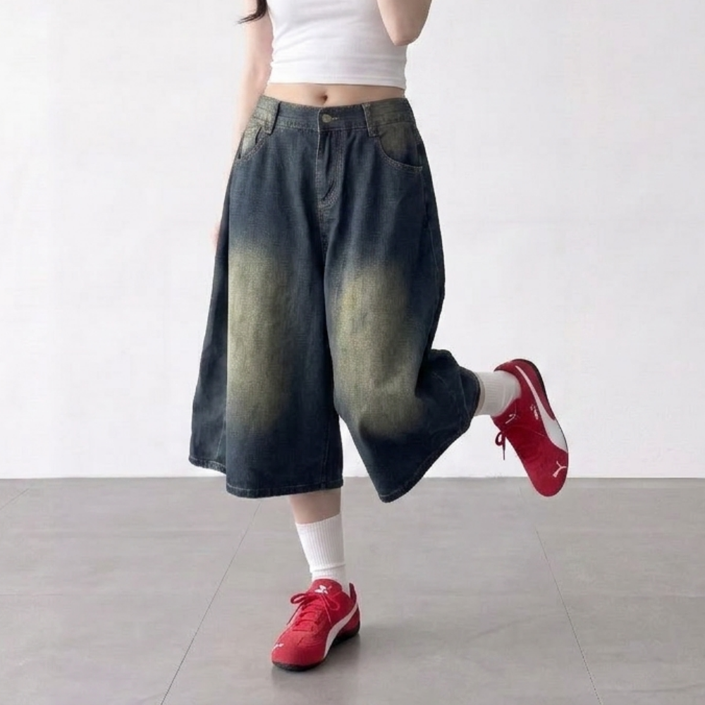 버뮤다청바지 여성청반바지 버뮤다데님팬츠 여성청반바지5부 7부 이미지 8