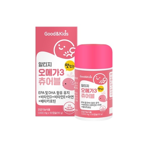 내츄럴플러스 굿앤키즈 알티지 오메가3 츄어블1000mg 90캡슐, 1개 - 상품 이미지