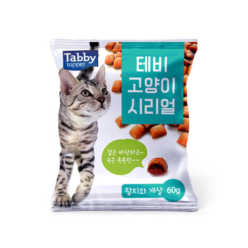 테비 시리얼 고양이 이빨과자 스낵 참치 게살, 60g, 1개 - 상세 이미지 2