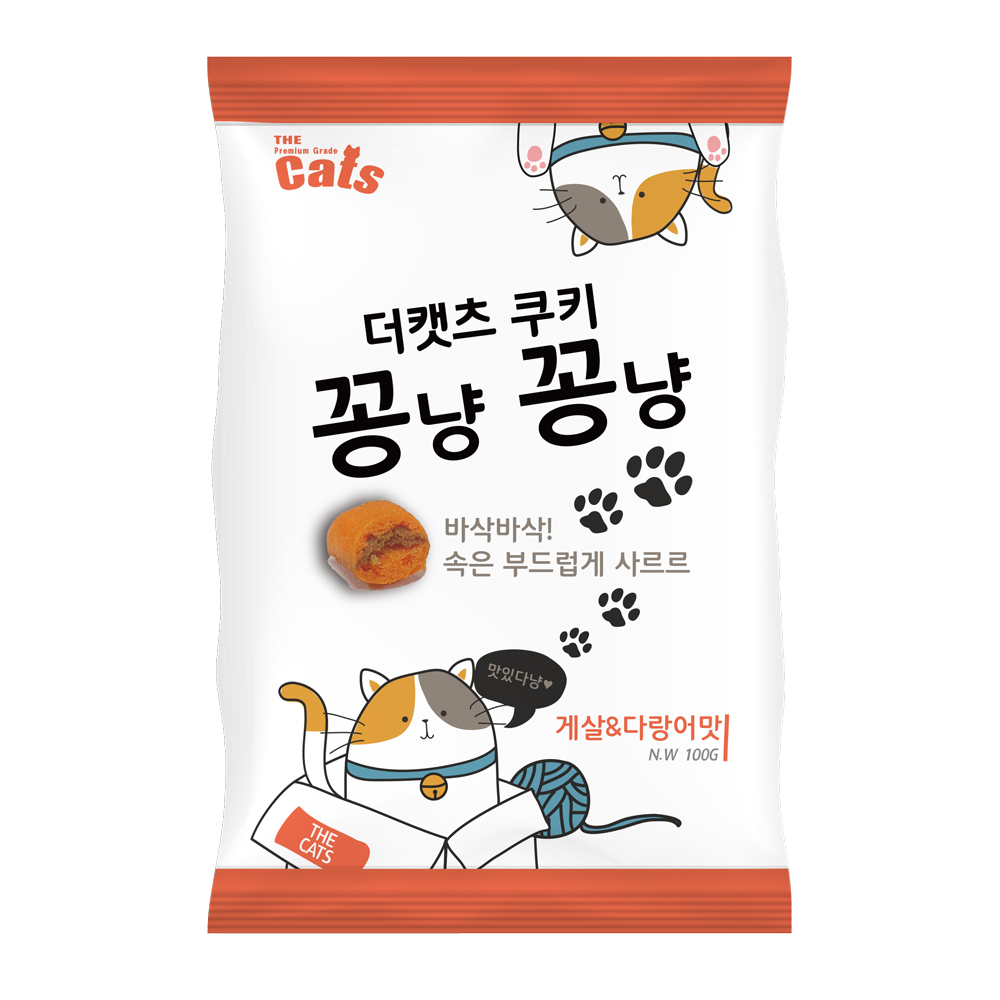 더캣츠 쿠키 꽁냥꽁냥 고양이 이빨과자 게살 가다랑어, 100g, 1개 - 상세 이미지 2
