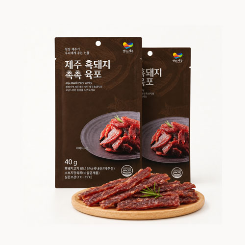 제주하우스 모드락 제주흑돼지 쫄깃 육포 술안주 간편식 넉넉한용량 40g, 1개 - 상품 이미지