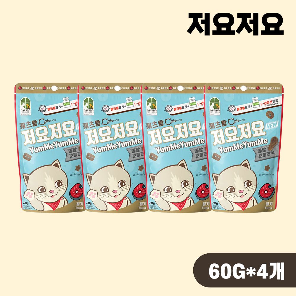 캐츠랑 저요저요 고양이 이빨과자 참치, 60g, 4개 - 상품 이미지