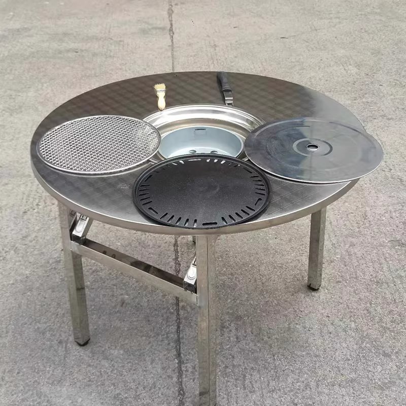 깡통테이블 고깃집 테이블 로스타 포차 바베큐 업소용 80x55cm 32.5cm 이미지 6
