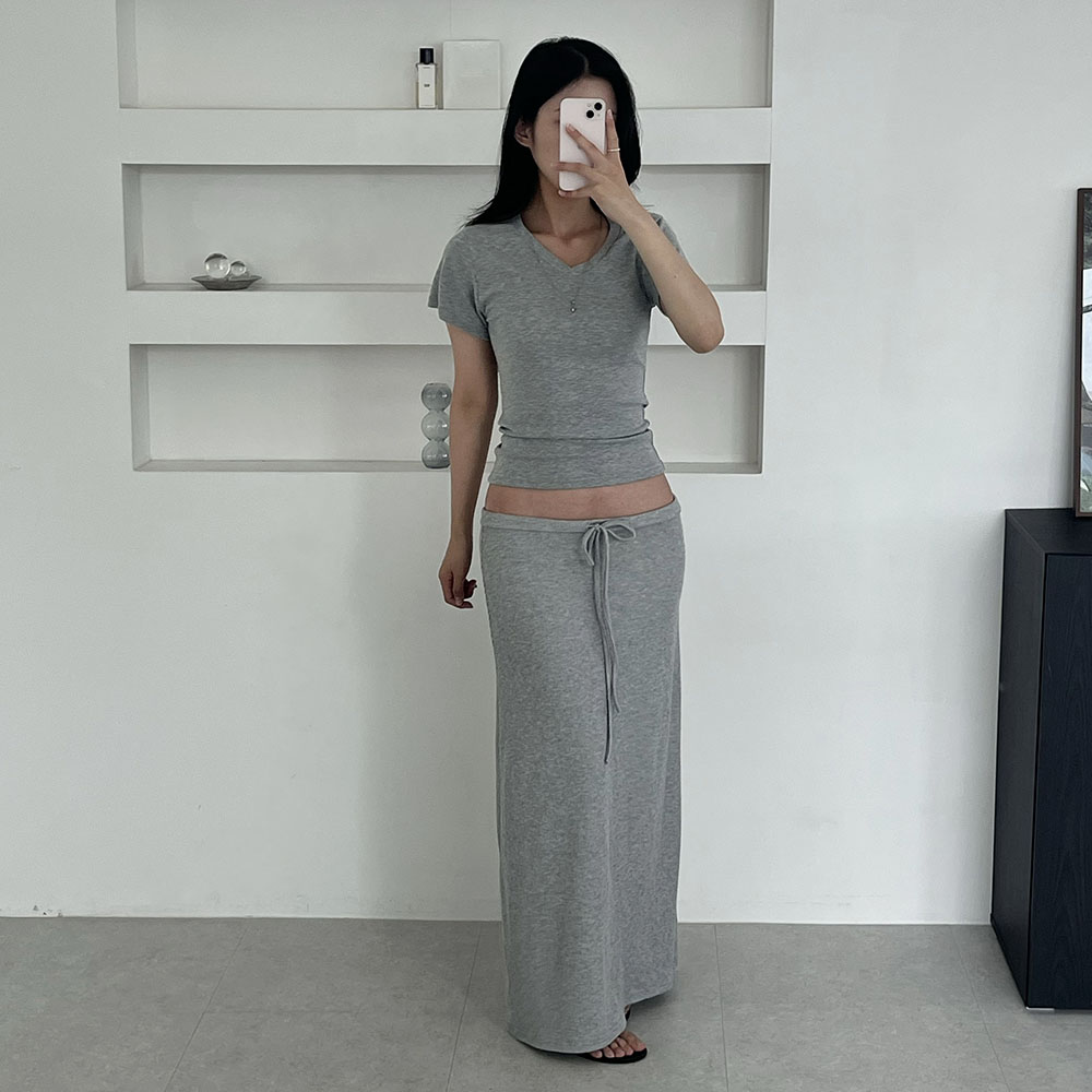 맥시롱스커트 트레이닝 밴딩 플레어 임산부스커트 이미지 8