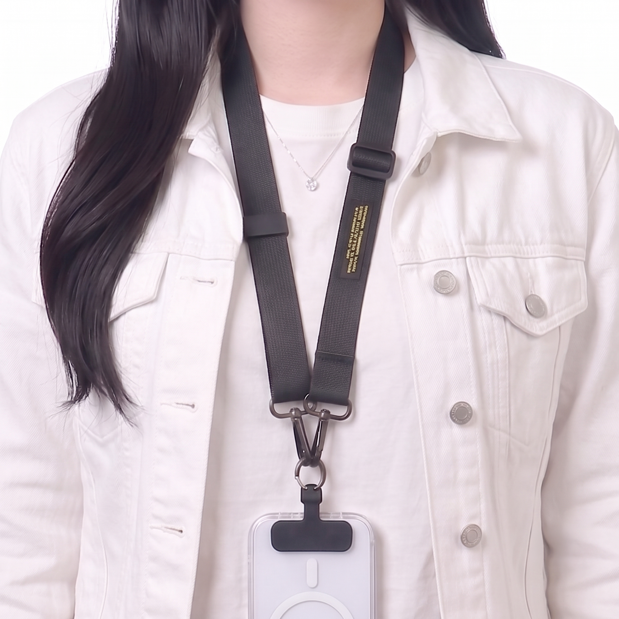 코지박스 핸드폰 스트랩 고리 목걸이 넥 숄더 크로스 줄 어깨끈 유럽여행 도난방지 자카드 - 상품 이미지