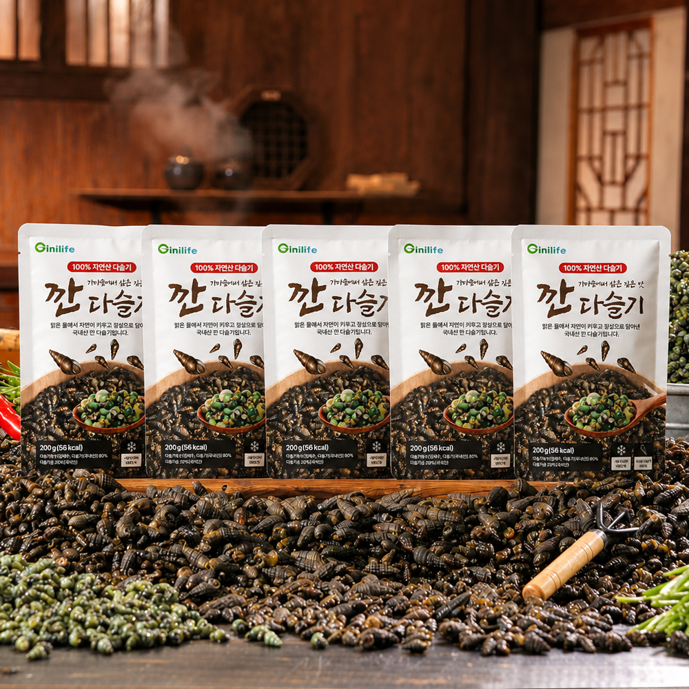 지니라이프 국내산 100% 깐다슬기 가마솥에서 삶은 깊은맛 자연산 다슬기 200g, 5개 - 상세 이미지 2