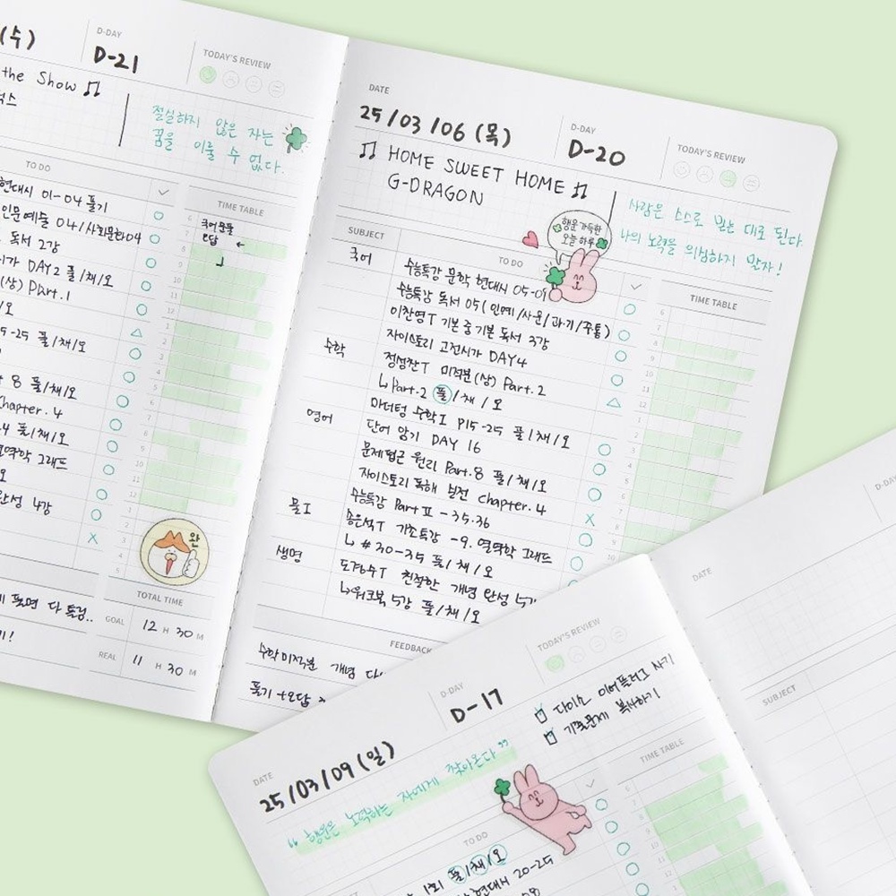 행운의 스터디플래너 1개월 스터디플래너 데일리 중학생 공부계획표 고등학생 학습플레너 한달 - 상세 이미지 5