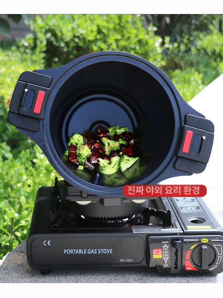 스위츠몰 돌돌이팬 자동회전냄비 회전 가정용그릴 블랙 전자동 쿡팟 - 상세 이미지 2