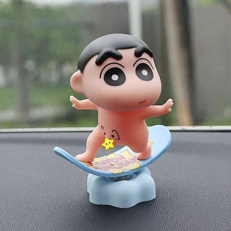 짱구 서핑보드 피규어 흔들인형 자동차 장식 데스크테리어 10cm 이미지 7