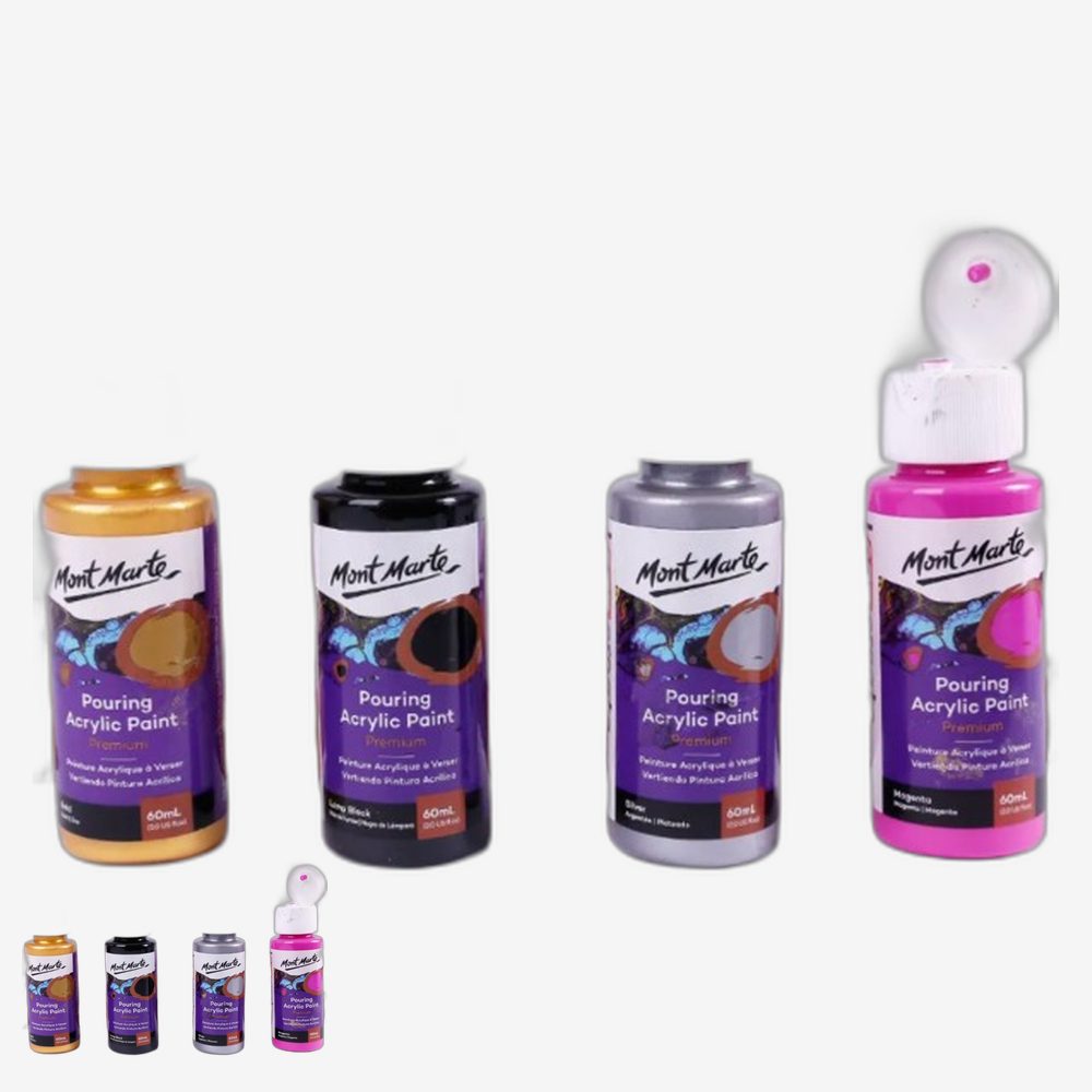 수성안료 미술수업재료 아크릴물감 플루이드아트 푸어링물감 그림그리기 60ml - 상품 이미지