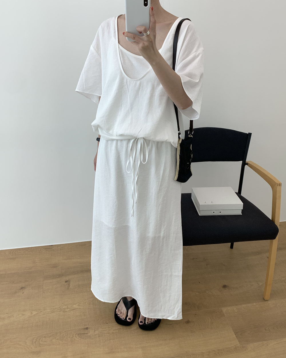 퓨니 밴딩 스커트 A라인 레이온 여름 치마 웨어링무드 (2c) 이미지 6