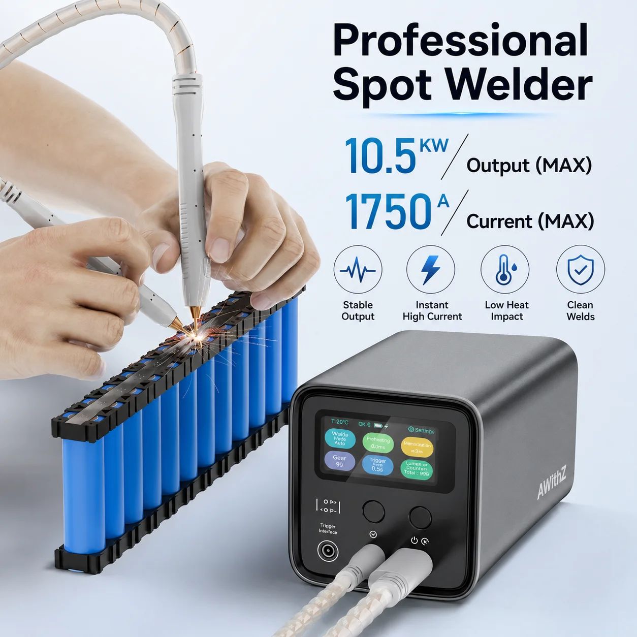 AWithZ 스폿 리튬 배터리 니켈 시트 DIY UF20B Plug-EU - 상세 이미지 2