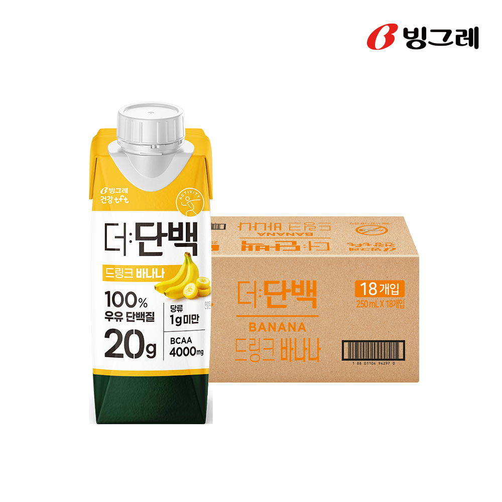 빙그레 더단백 드링크 단백질음료 바나나, 250ml, 18개 이미지 6