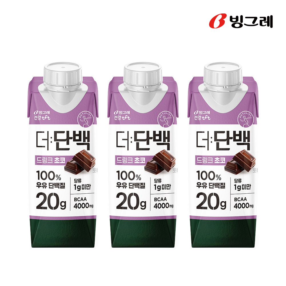 빙그레 더단백 드링크 단백질음료 초코, 250ml, 3개 상품 이미지