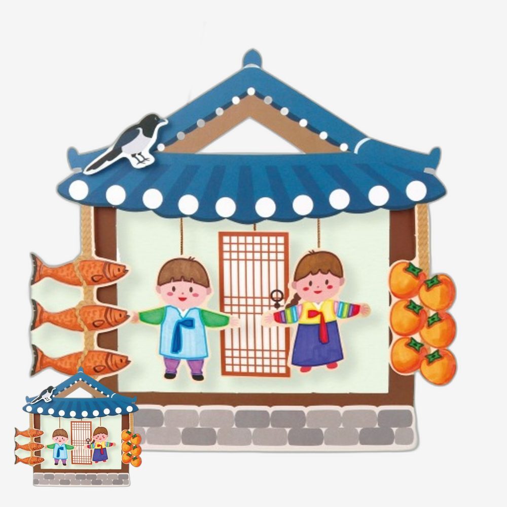 추석명절 추석행사 모빌만들기 한가위 명절활동 전통모빌공예 전통문양 만들기수업 1인용 - 상품 이미지