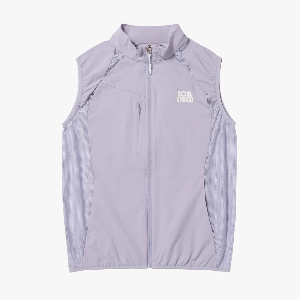 AIR THROUGH 2WAY ZIP LIGHTWEIGHT VEST-LAVENDER - 상품 이미지