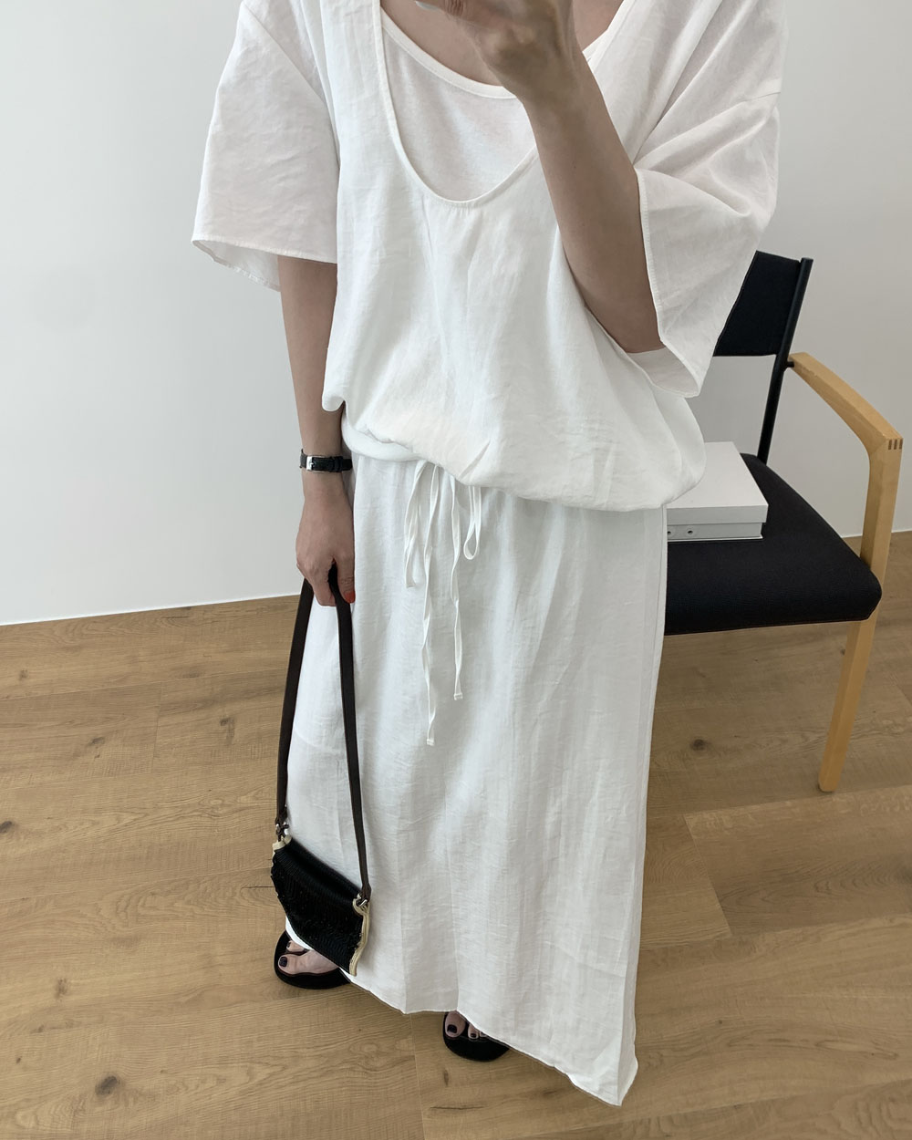퓨니 밴딩 스커트 A라인 레이온 여름 치마 웨어링무드 (2c) 이미지 8