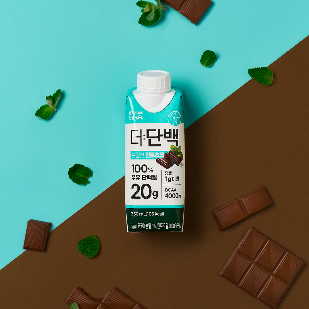 빙그레 더단백 드링크 단백질음료 민트초코, 250ml, 18개 상품 이미지