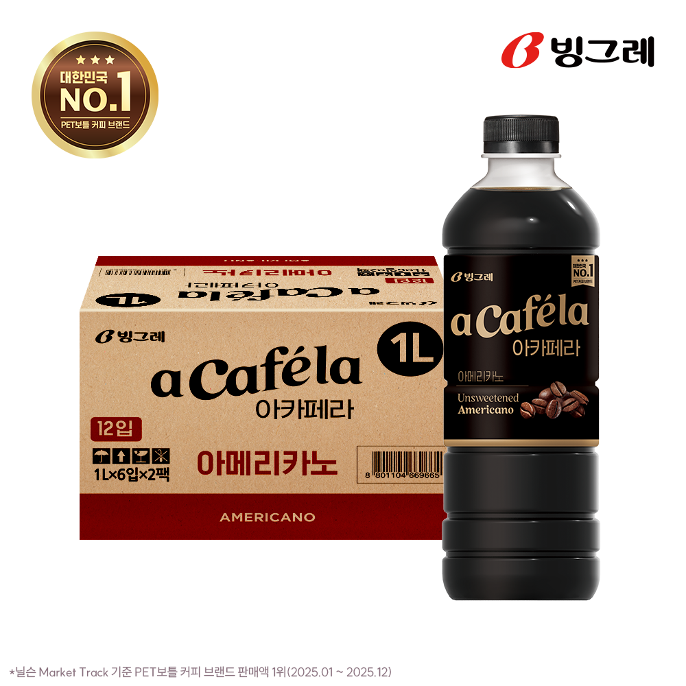 빙그레 아카페라 아메리카노, 1L, 12개 상품 이미지