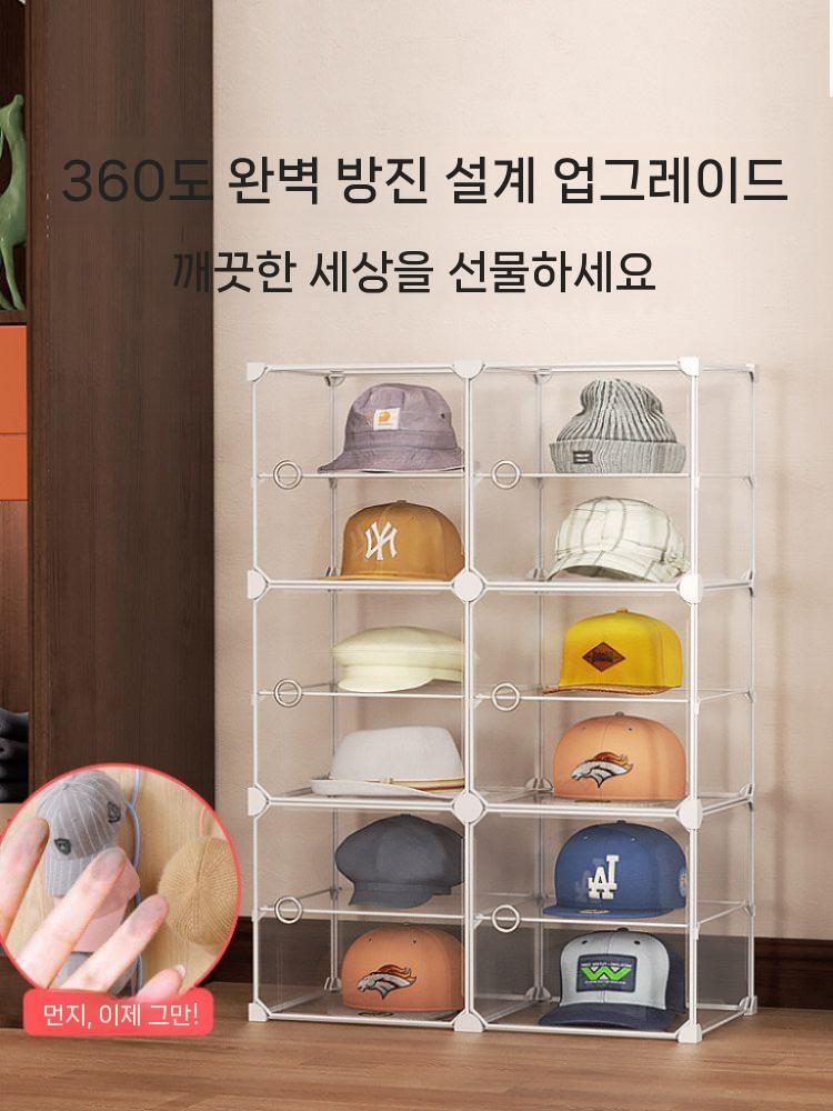 모자 보관랙 진열대 모자거치대 선반 수납랙 디스플레이 6단32x32x92CM 변형을 방지하기 위한 3차원 저장 - 상세 이미지 3