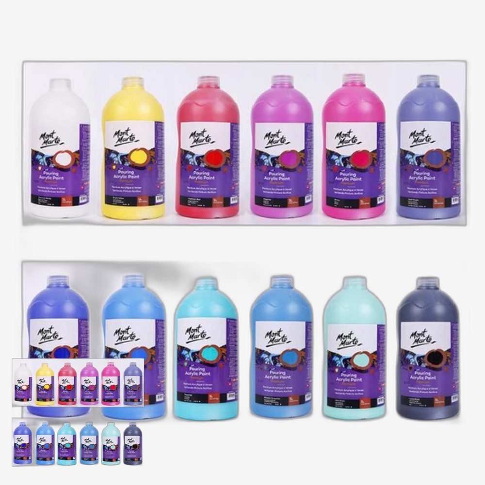 몽마르트 유화그리기 아크릴물감 미술용품 미술수업재료 아크릴페인트 액상타입 1L 1L용량 - 상품 이미지