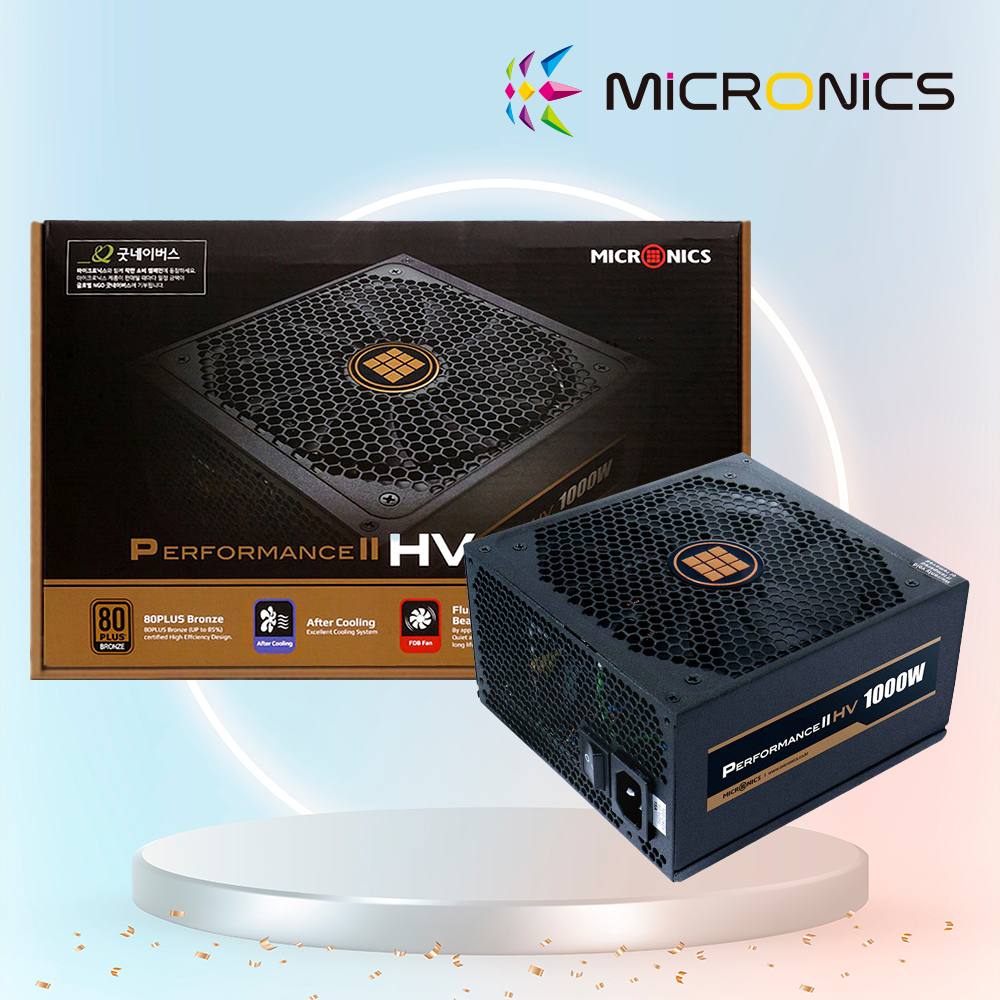 마이크로닉스 Performance II HV 80plus 브론즈 1000W FDB 파워서플라이 - 상품 이미지