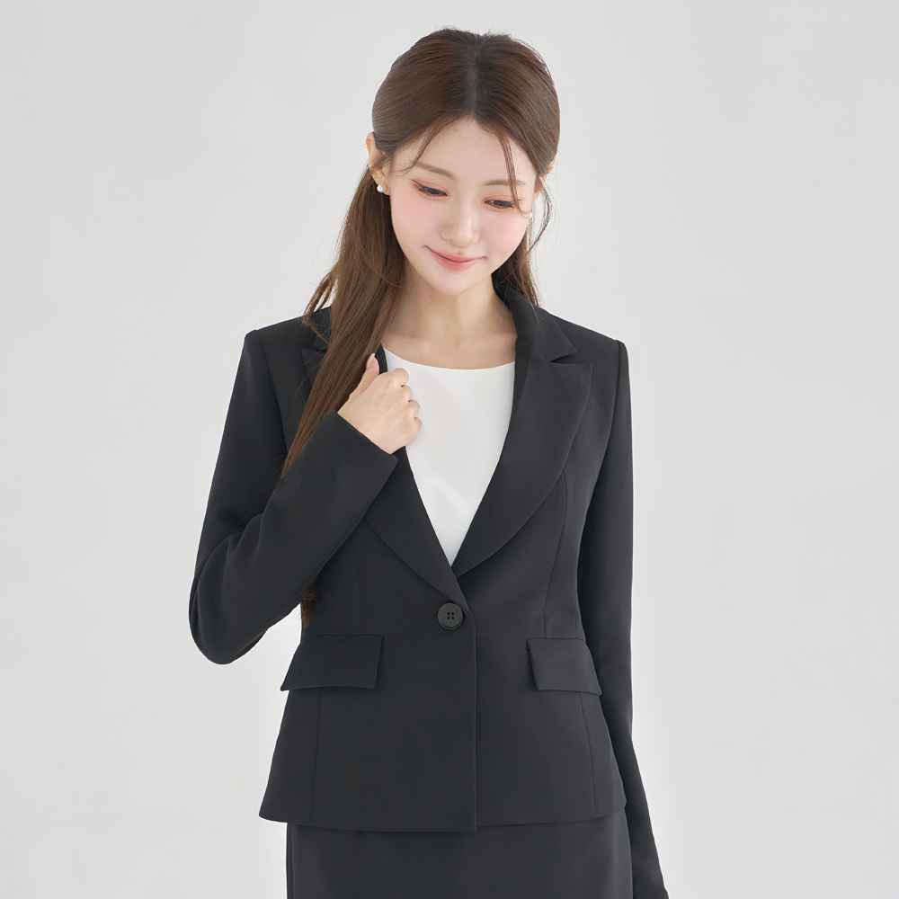면접자켓 여성정장자켓 블랙 빅사이즈 [고급] - 상세 이미지 3