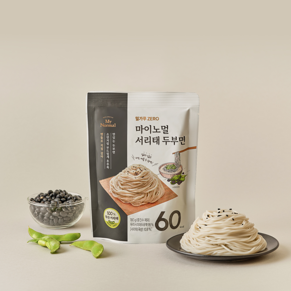 마이노멀 100% 국산 서리태 두부면 저칼로리 두유면 글루텐프리 180g, 5개 - 상품 이미지