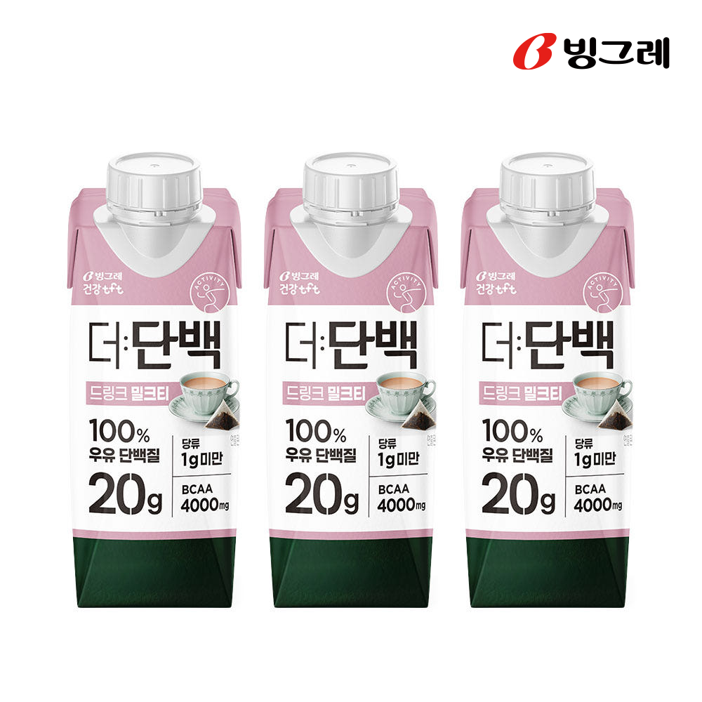 빙그레 더단백 드링크 단백질음료 밀크티, 250ml, 3개 상품 이미지
