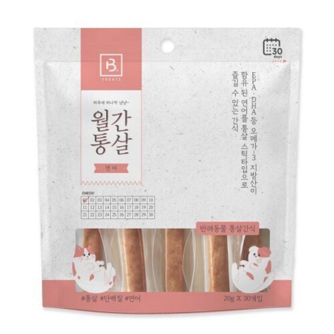월간통살 고양이 강아지간식 연어, 20g, 30개 - 상세 이미지 2
