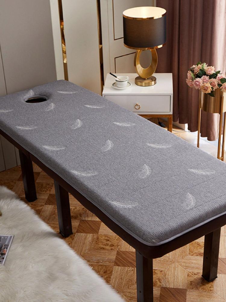 마사지베드 토퍼 라텍스 미용베드 피부샵 얼굴구멍 매트 쿠션 그레이 60x180cm - 상세 이미지 4