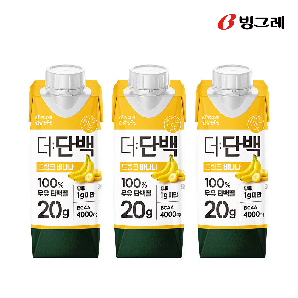 빙그레 더단백 드링크 단백질음료 바나나, 250ml, 3개 - 상품 이미지