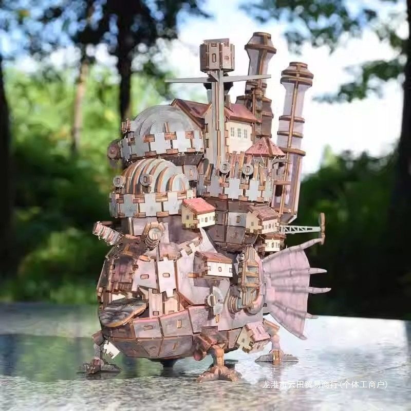 하울의 움직이는 성 우드 퍼즐 3D 입체 퍼즐 DIY - 상세 이미지 3