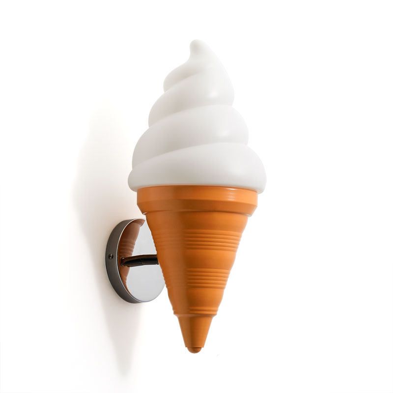 아이스크림 벽등 소프트콘 조명 벽걸이 인테리어 카페 레스토랑 주황색 빛 이미지 6