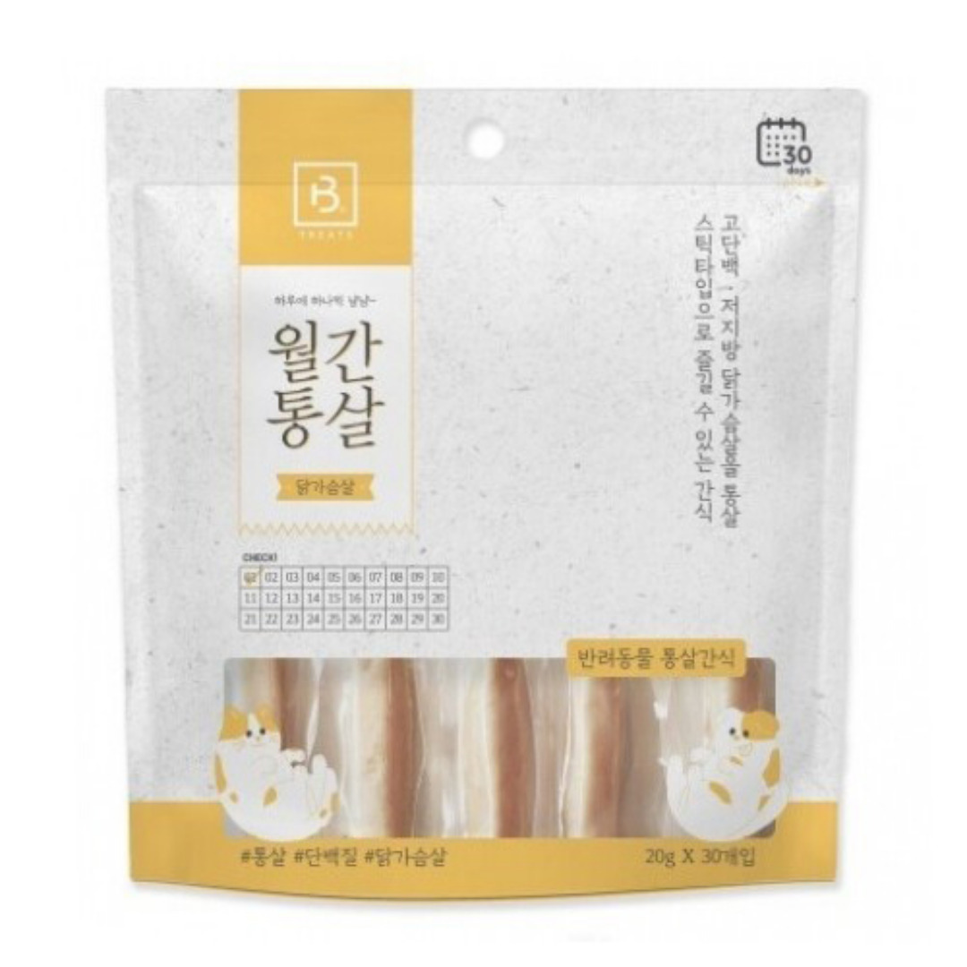 월간통살 고양이 강아지간식 닭가슴살, 20g, 30개 - 상세 이미지 2