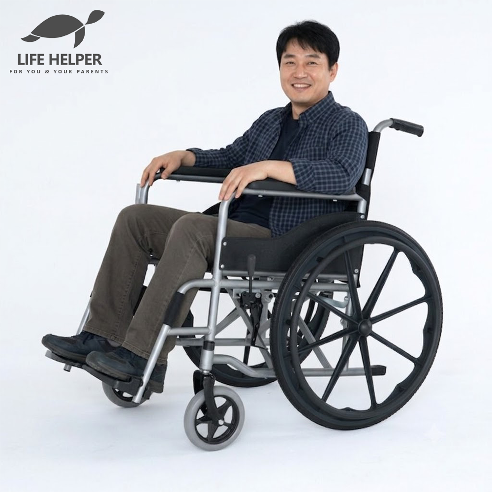 라이프헬퍼 링거꽂이 휠체어 일체형 A2 대여 상품 전국 1개월 임대 렌탈 경량 접이식 거상형 침대형 링거꽃이형 외 소유권이전형 - 메인 이미지
